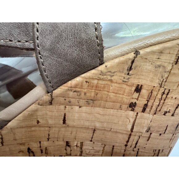 Cordani Womens Suede Leather Randie Platform Cork Wedge Sandals Size 7.5 Italian - Picture 13 of 16